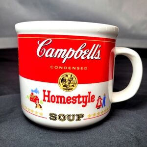 Vintage Campbell's Homestyle Soup Red & White ceramic mug,Westwood Int. 1989